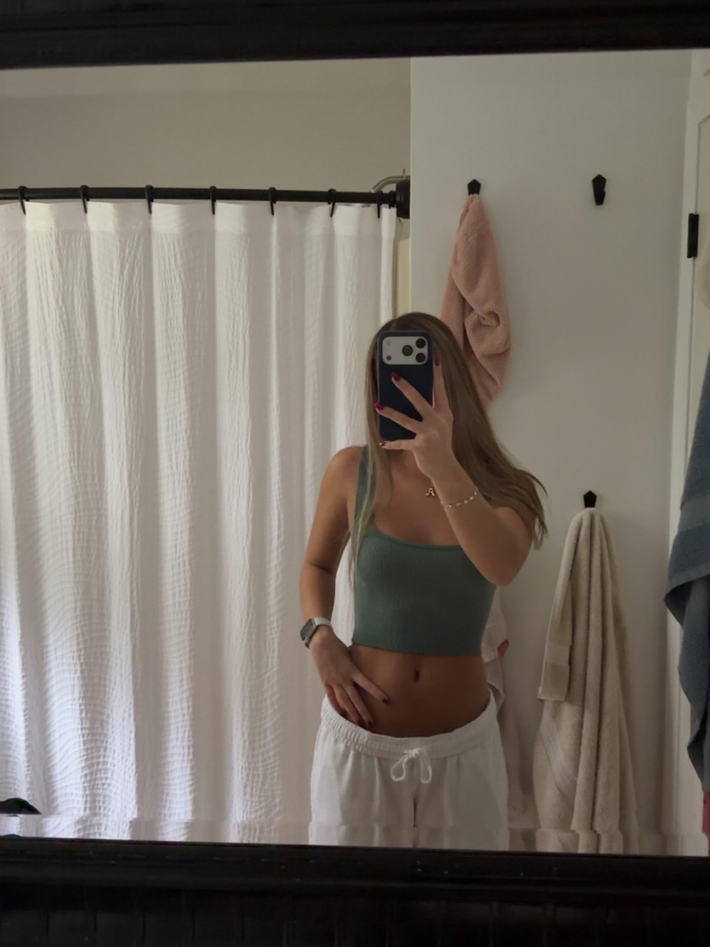 Zara Ribbed Square-Neck Camisole - Sage Green